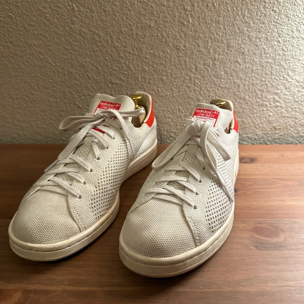 Adidas Stan Smith Primeknit white and red